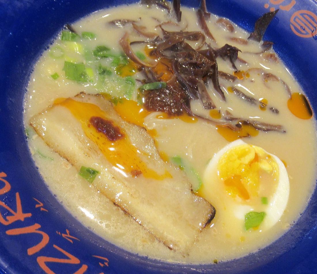 A bowl of tonkotsu ramen